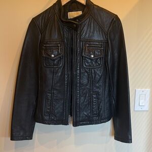 Michael Kors Collection Black Leather Jacket